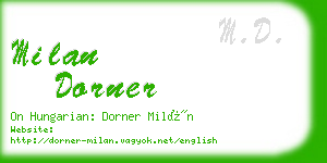 milan dorner business card